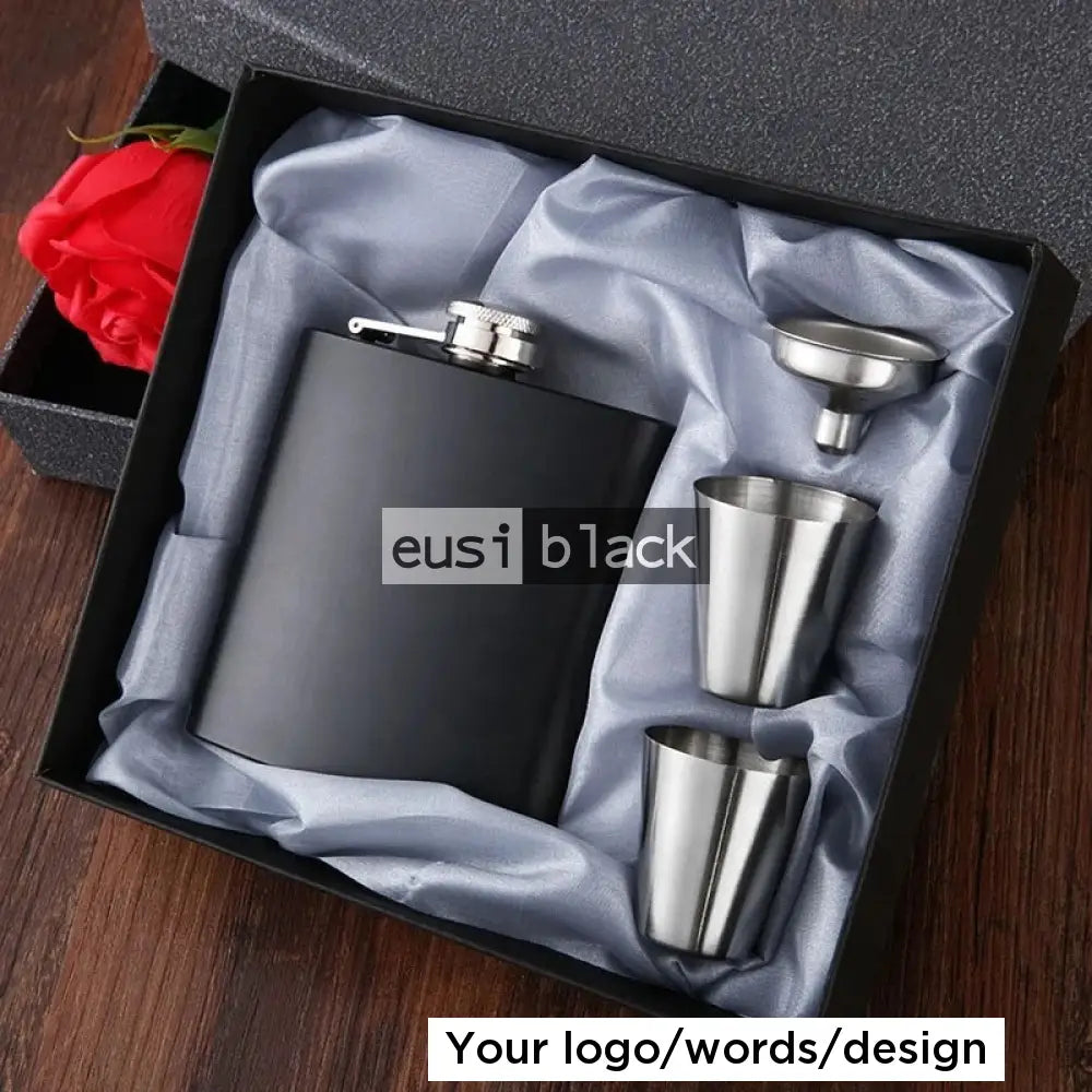 4 Piece matte hip flask set