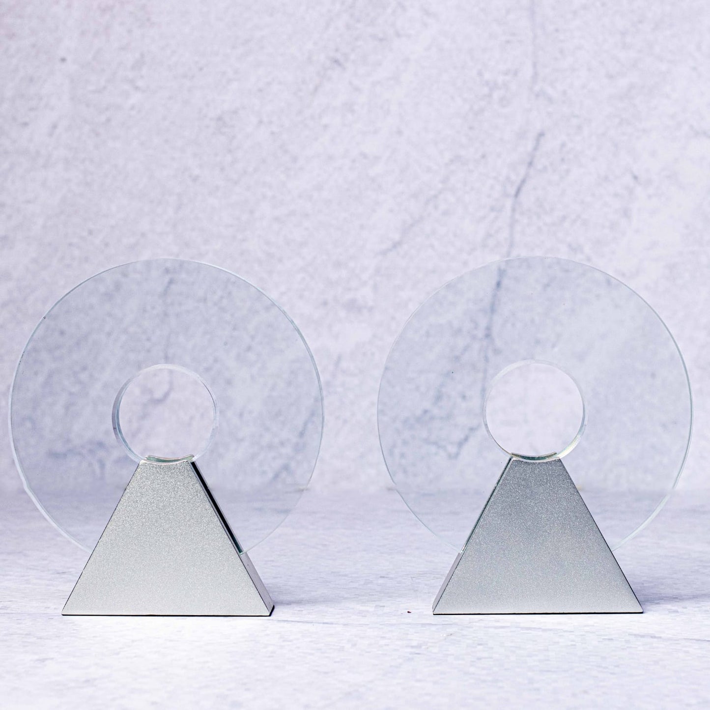 Récompense en cristal de flamme avec base en bois