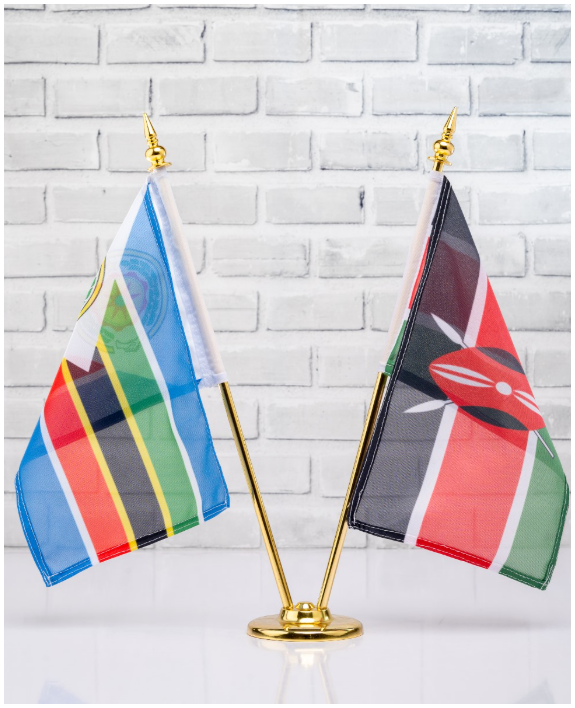 Metallic double table flag holder - A3 Heavy duty