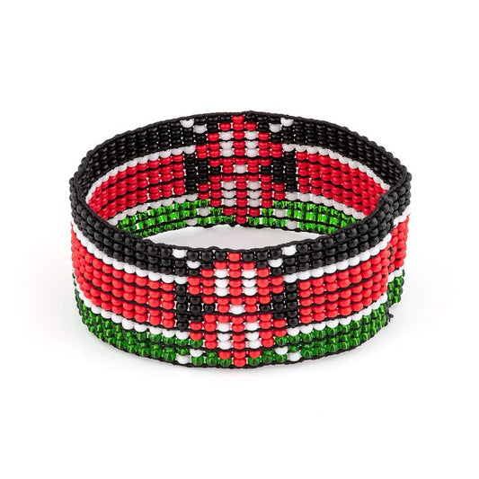 Elastic Kenyan beaded wrist band