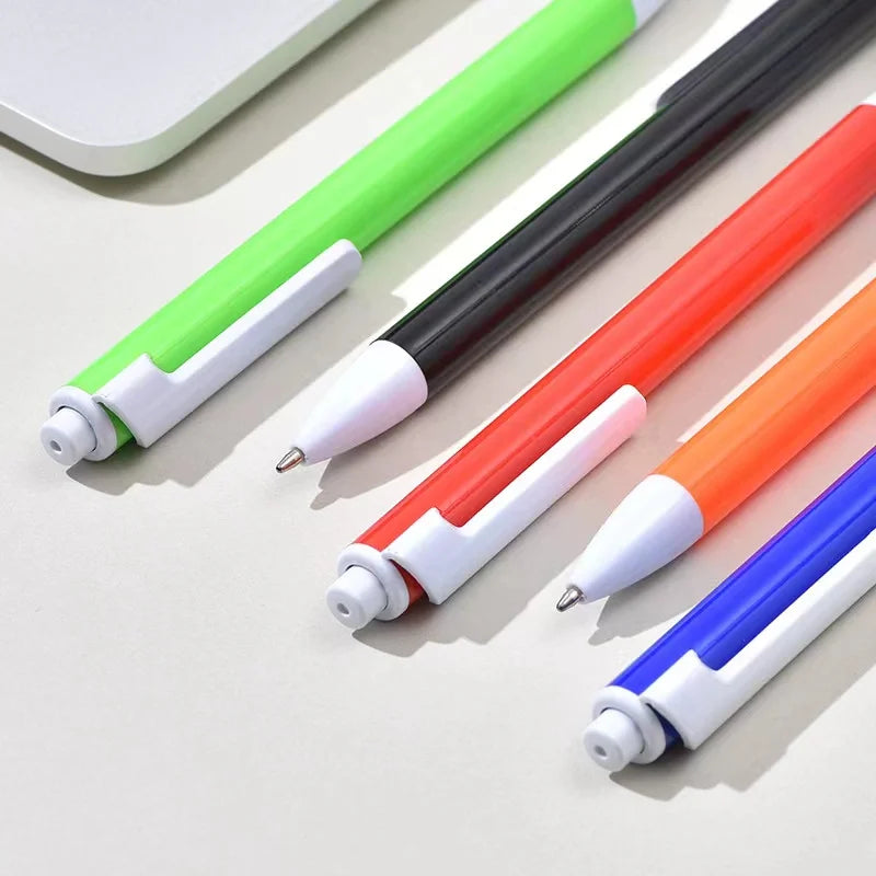 Sideways clip plastic pen
