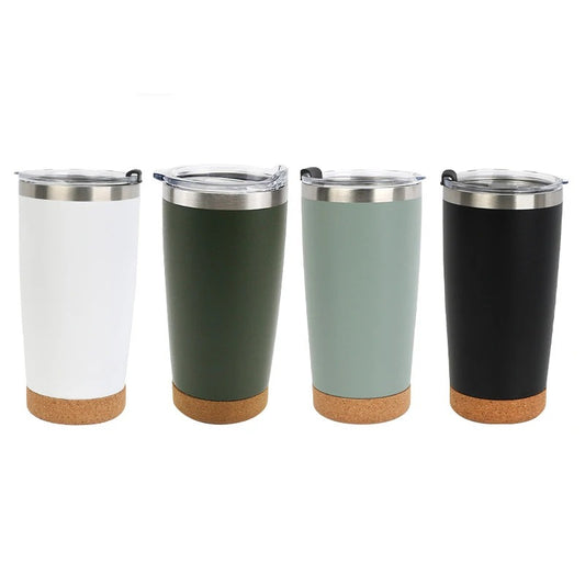 Wine cork based thermal travel mug