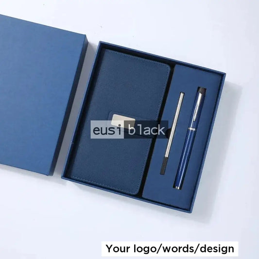 A6 notebook& pen refill hamper set Blue