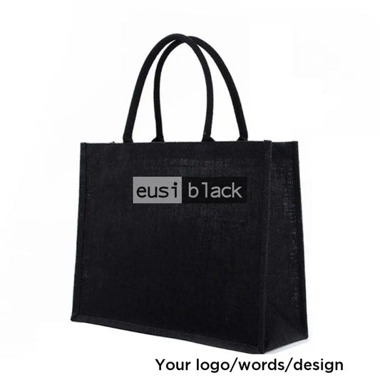 All black jute bag