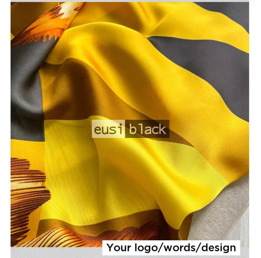 Black & yellow silk shawl