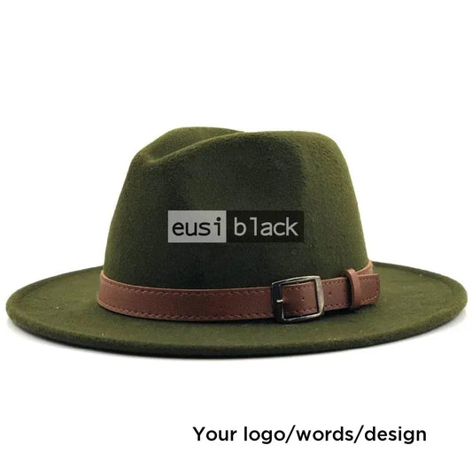 Buckled Cowboy Fedora Hat Olive / 56