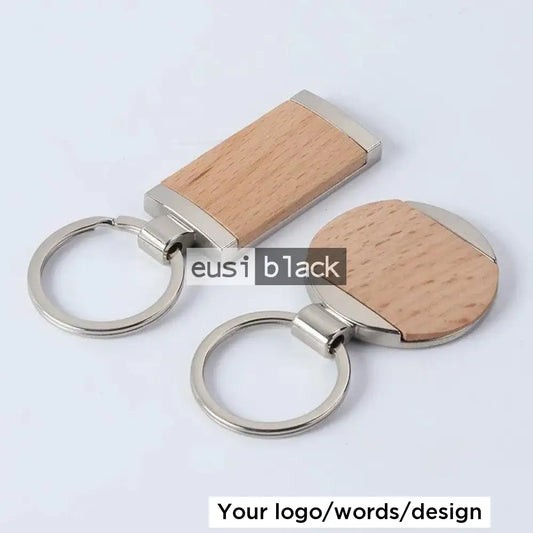 Center block wooden key chain