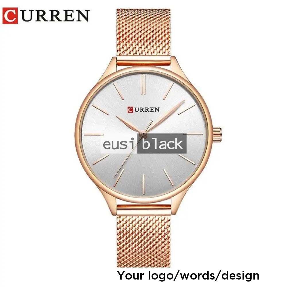 Classical women’s Curren watch Silver &Rose gold