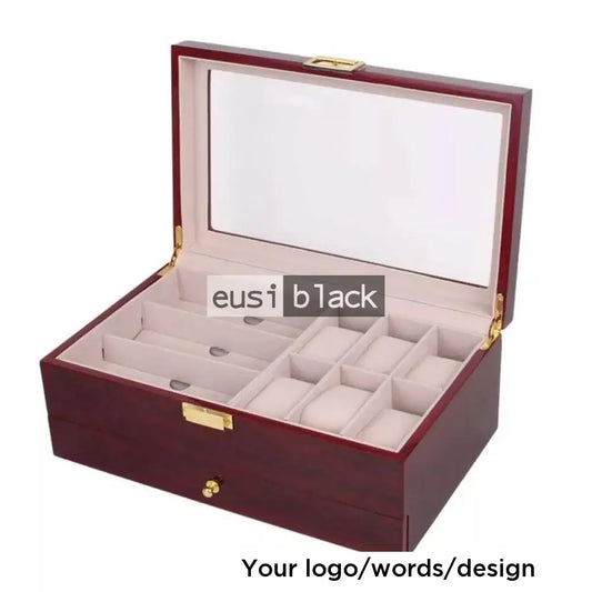 Combined wooden watch organizers 6 + 3 + Compartment Watch Organizers