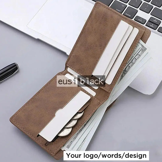 Compact leather wallet