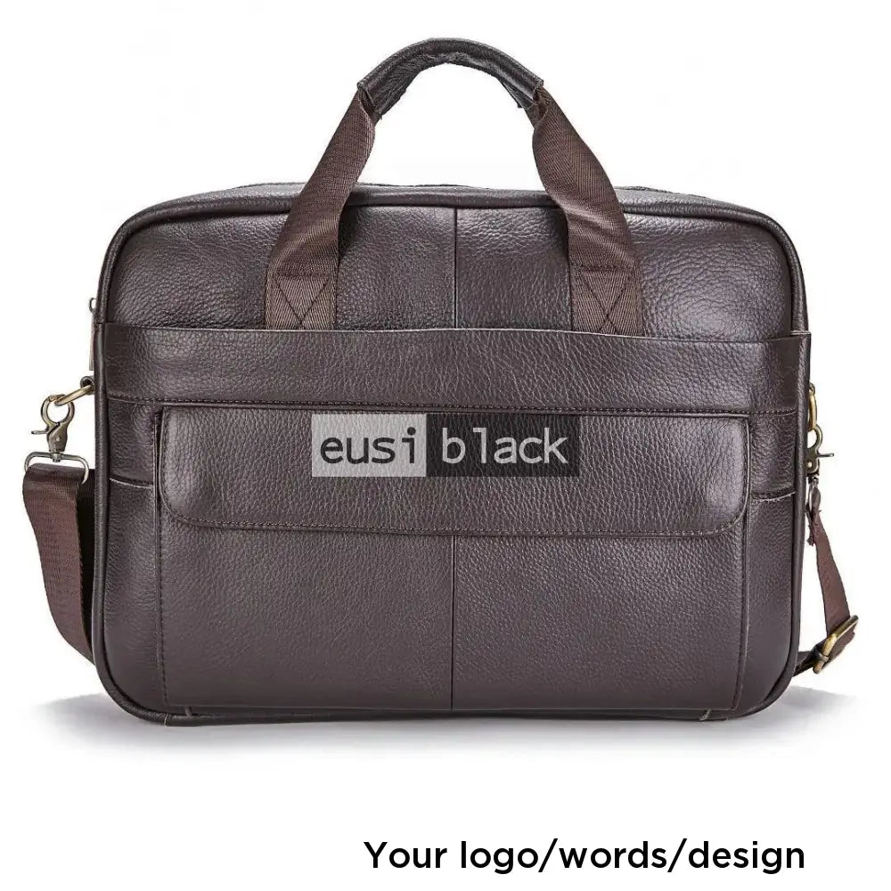 Compartmental leather bag Brown