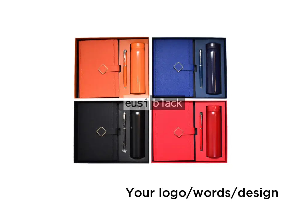 Diamond buckled notebook set - Red
