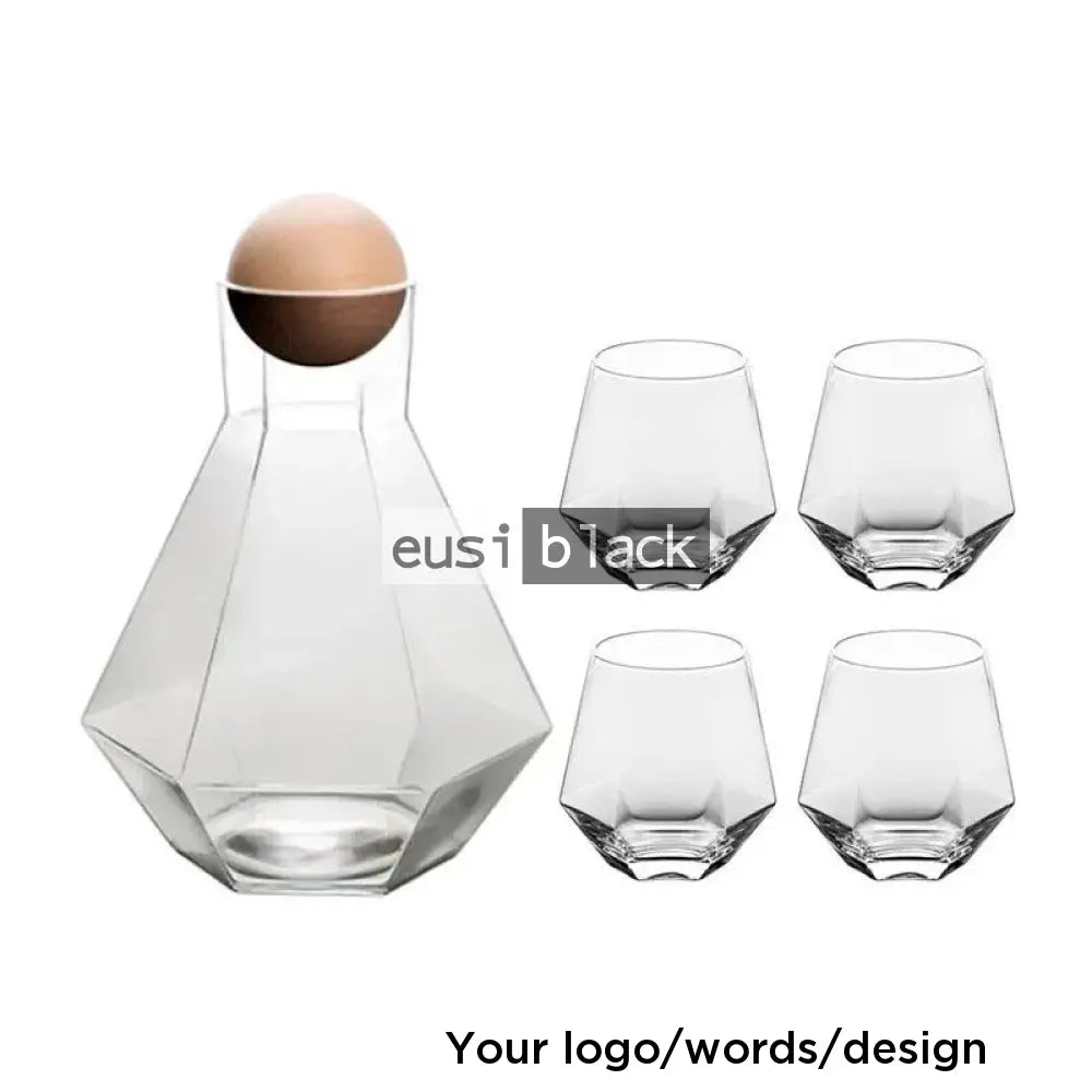 Diamond shaped decanter set Clear