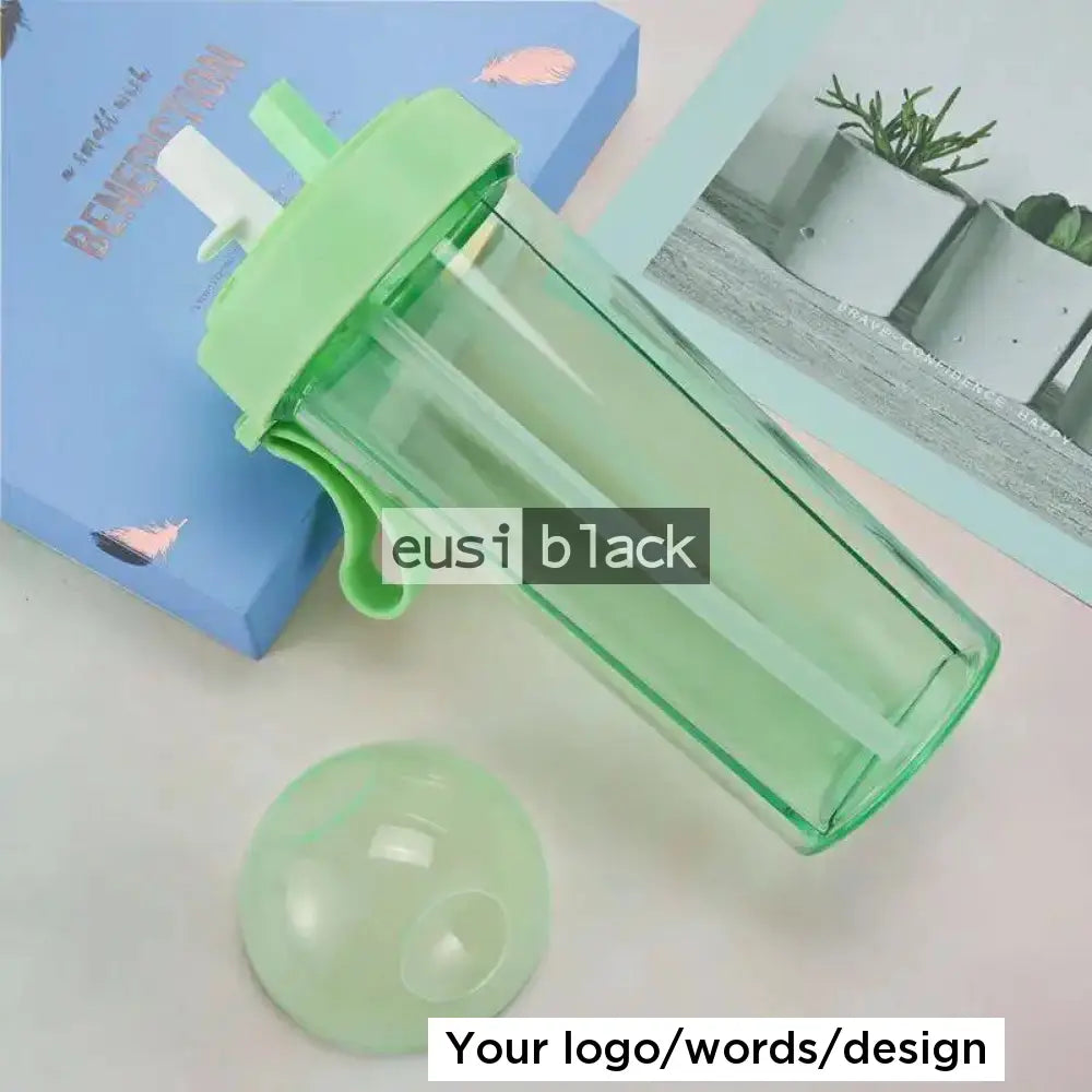 Double drink plastic water bottle - Green