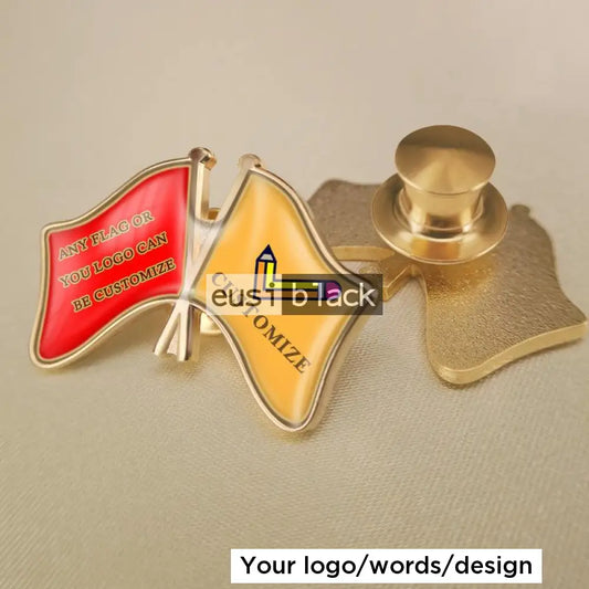 Double Flag Lapel Pin