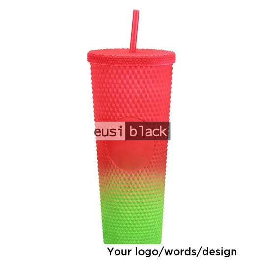 Dual color studded tumbler Red & green