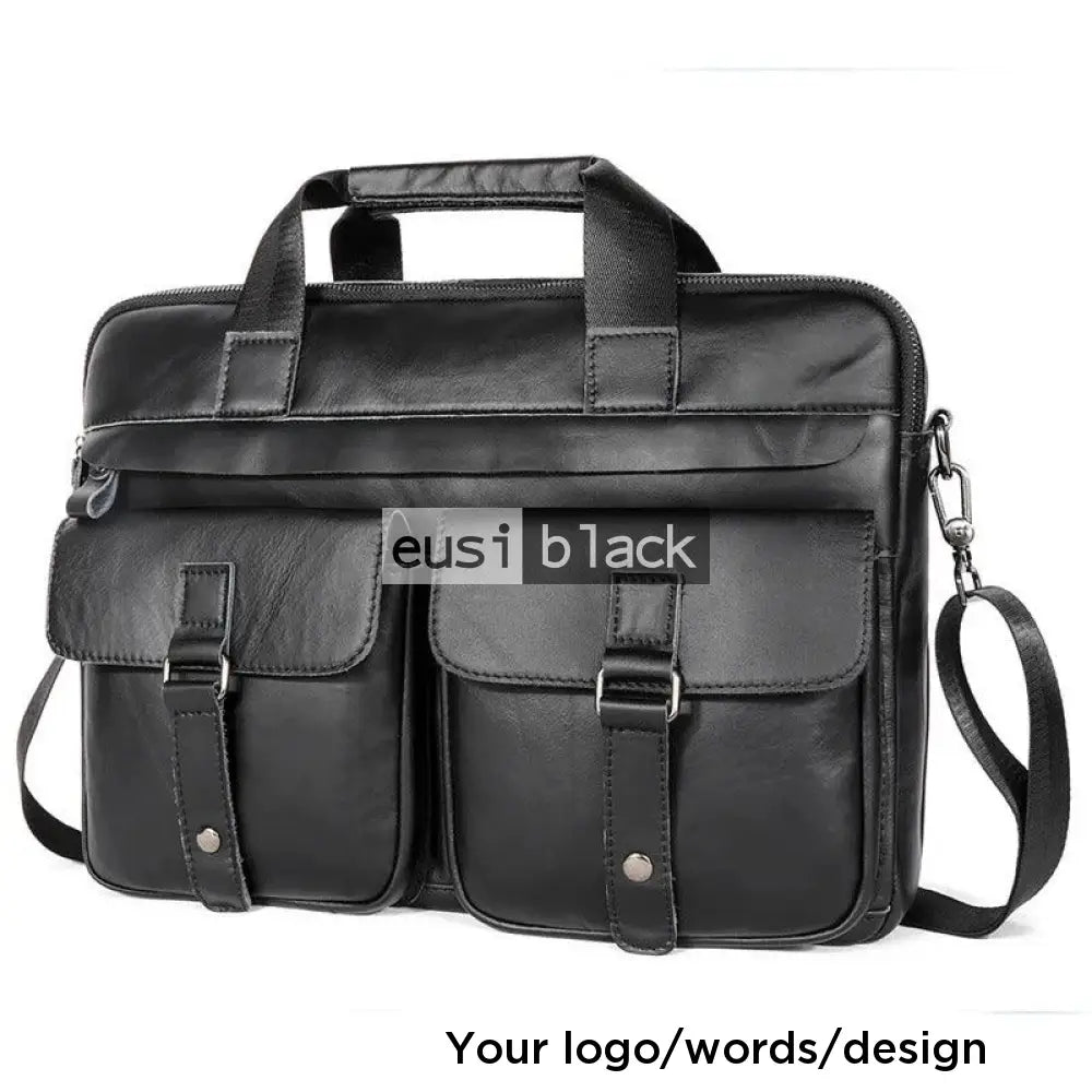 Executive portfolio leather bag Black