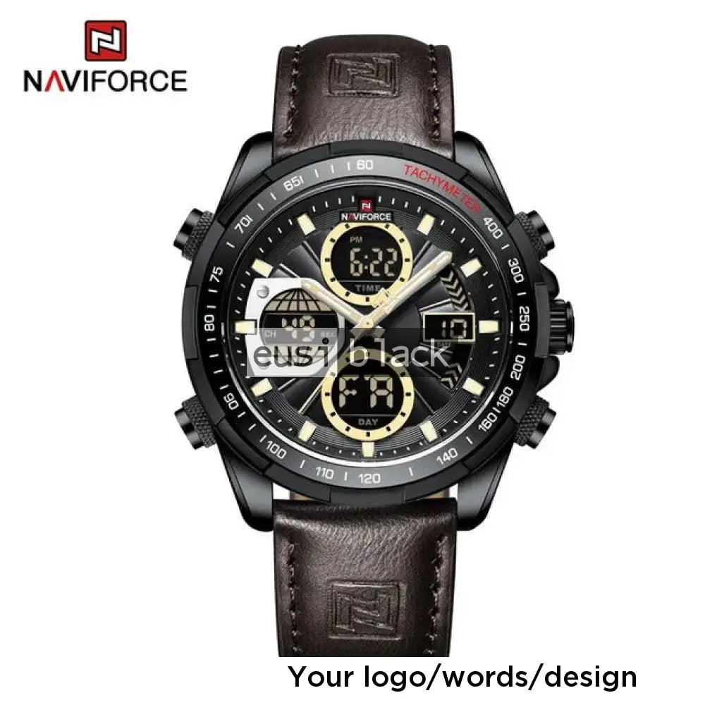 Full grain leather watch Dark brown