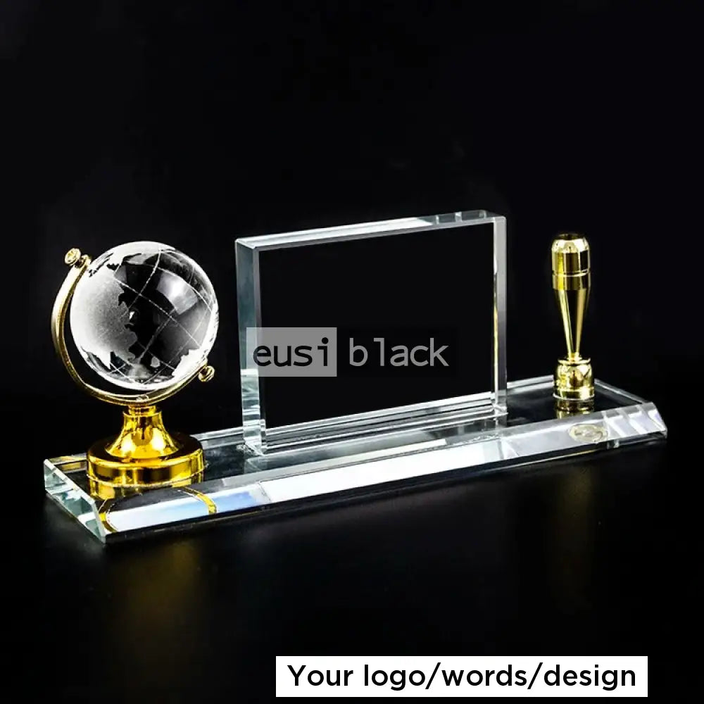 Globe and pen desk organizer