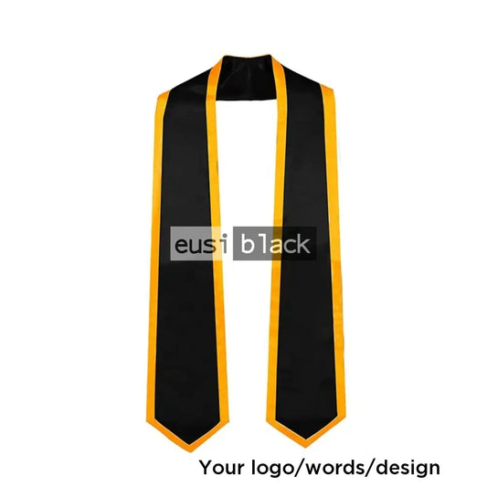 Gold on black graduation stole