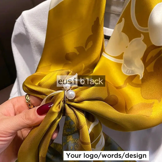 Gold on white silk shawl