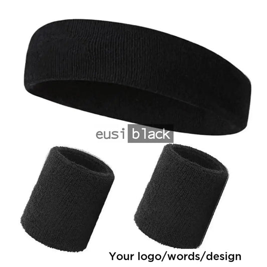 Head & wrist bands set Black