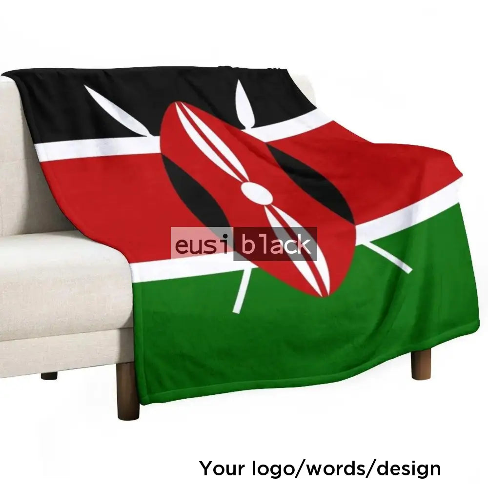 Kenyan Flag Throw Blanket