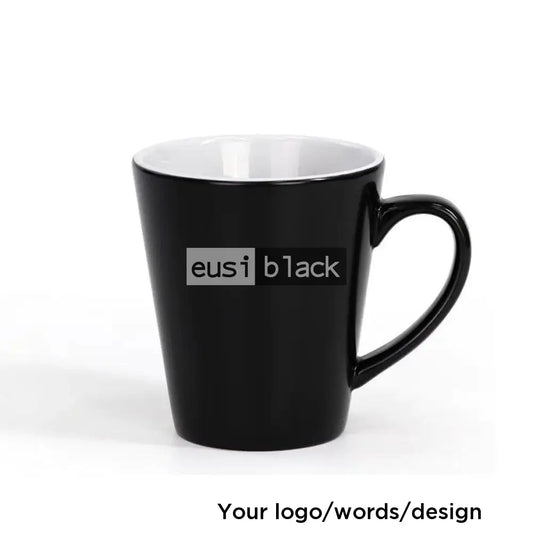 Latte color changing magic mug Black