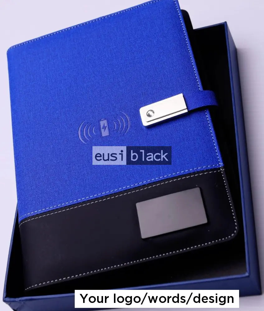 LED inbuilt power bank notebook Blue