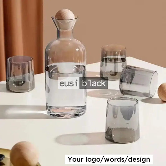Log ball decanter set Blackish