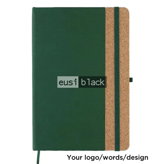 Longitudinal chipped-wood notebook Green