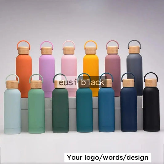 Looped wooden capped thermal bottle