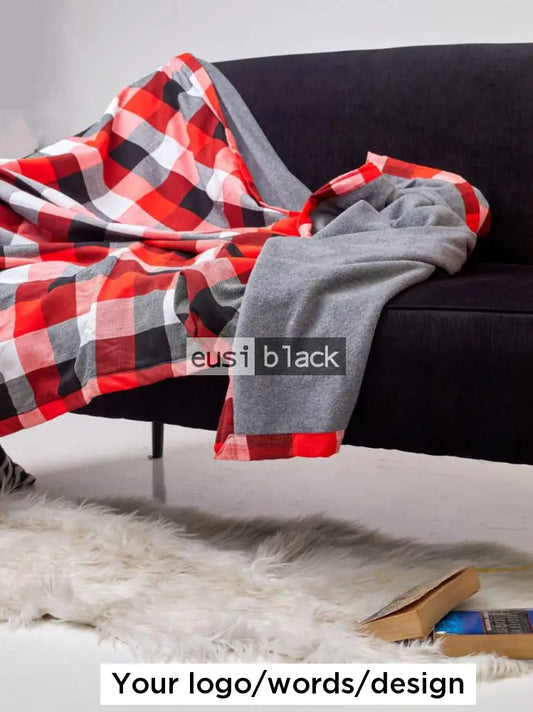 Maasai Fleece Blanket Shuka Red-Grey