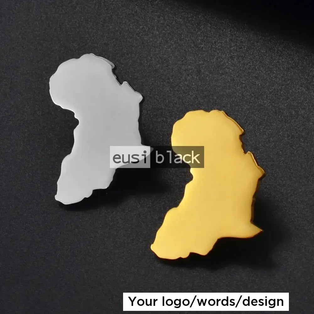 Map of Africa lapel pin - Silver