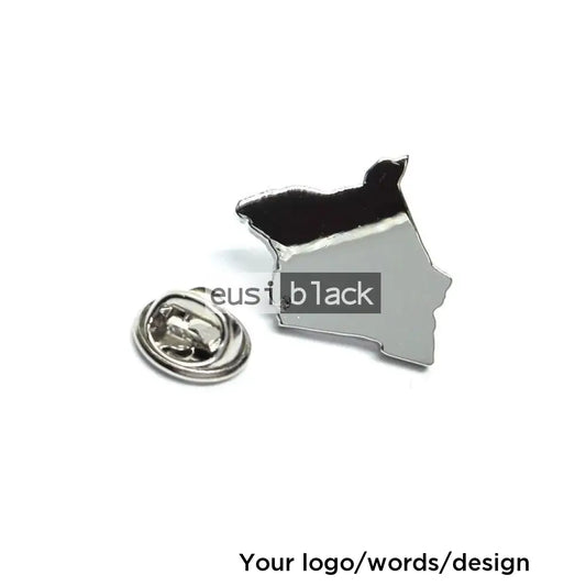 Map of Kenya lapel pin - Silver