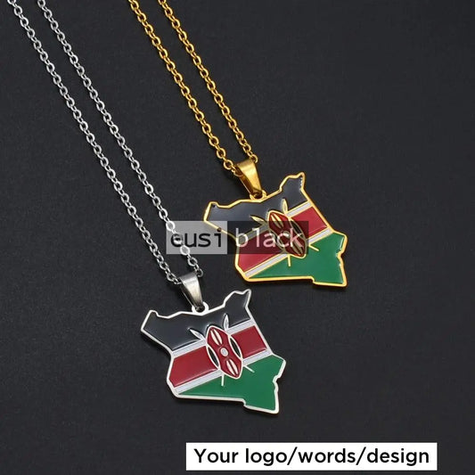 Map of Kenya necklace
