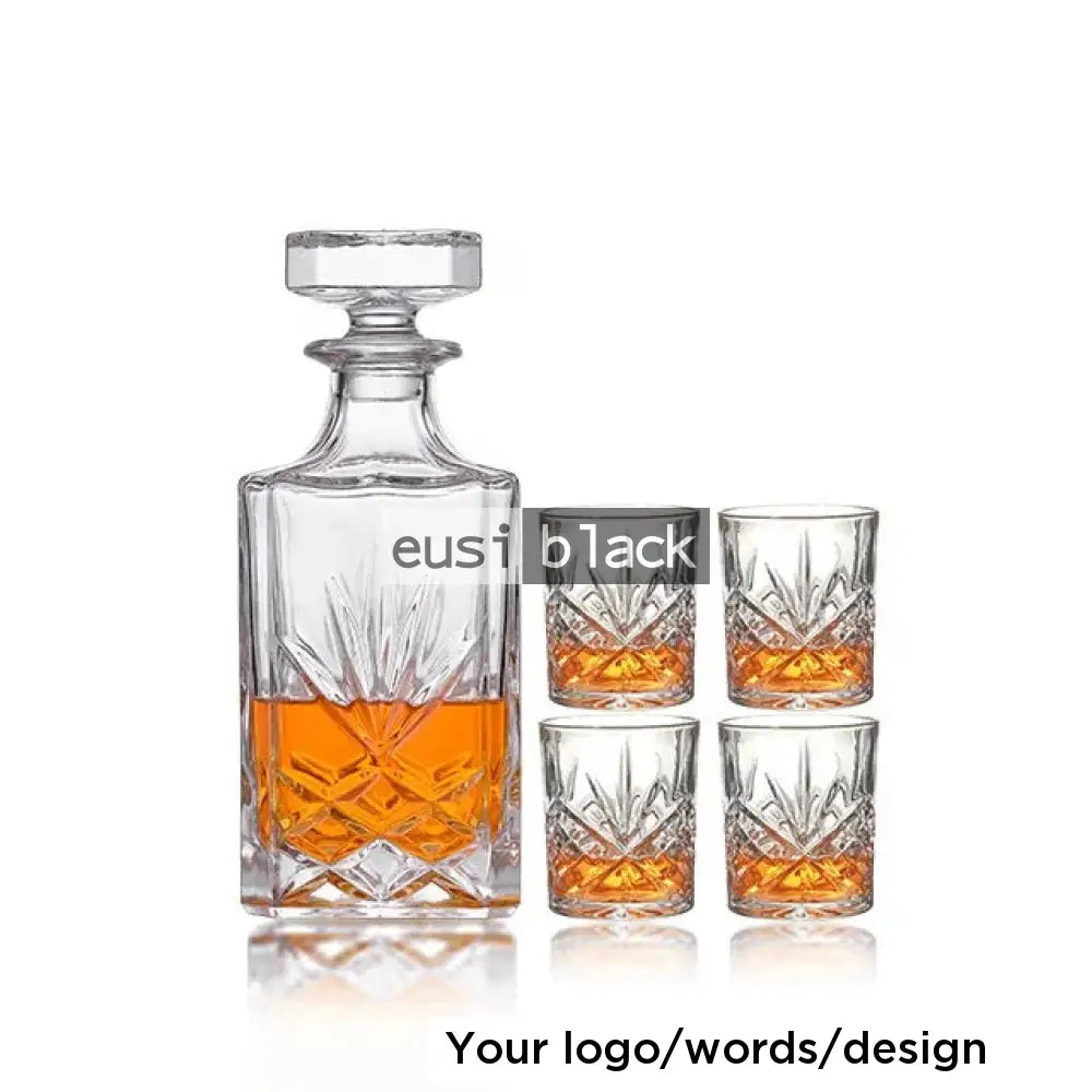 Maple leaf decanter Decanter + 4 whiskey glasses