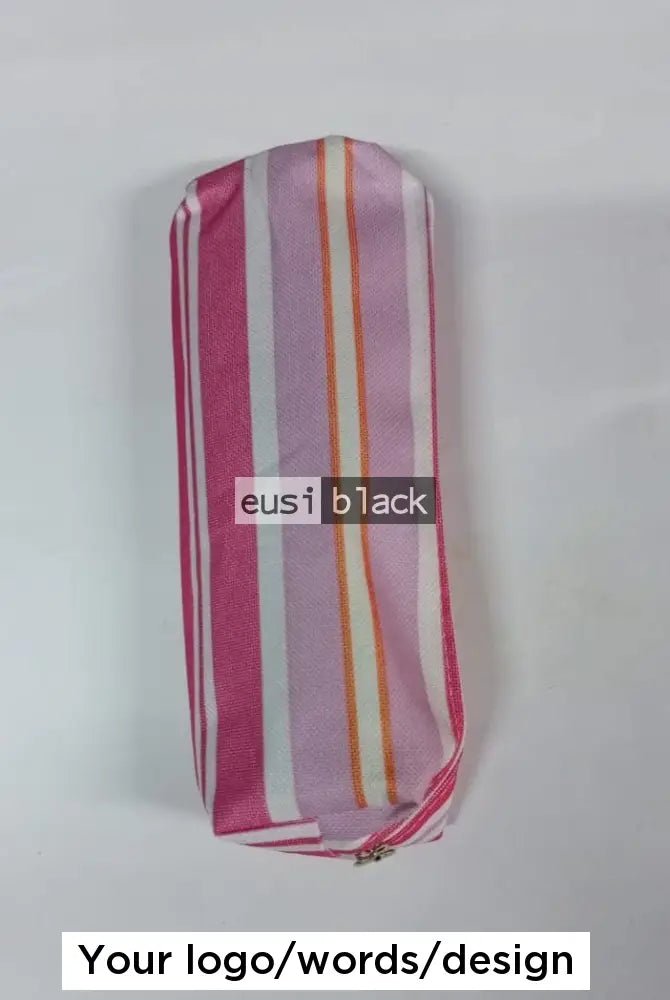 Multicolored stripped pen pouch - Pink 2