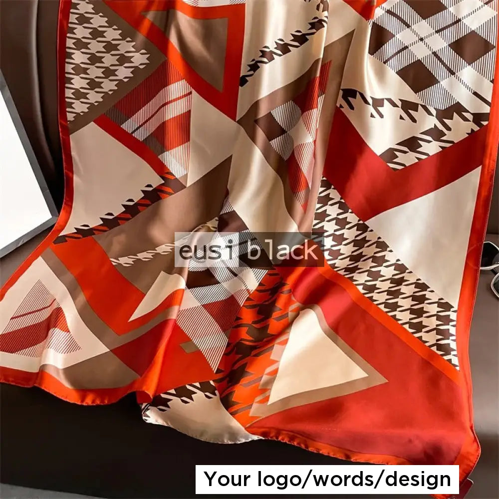 Orange-white silk shawl