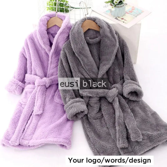 Personalized bathrobe for kids Purple