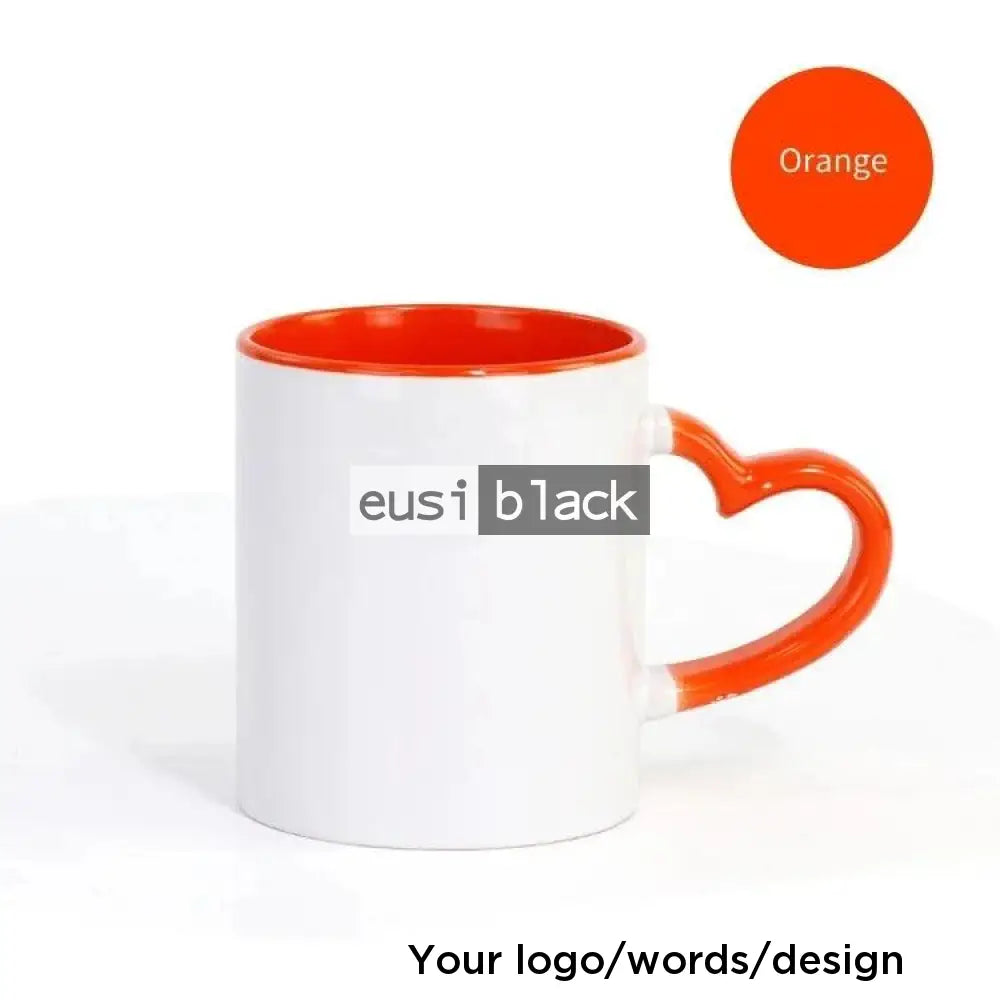 Personalized love handle tea cup Orange