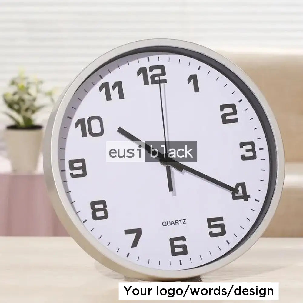 Personalized Slim case wall clock | 30cm Silver