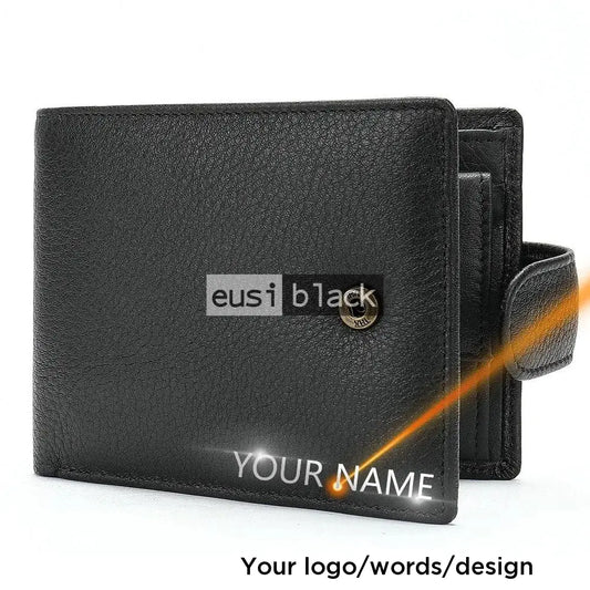 Pin lock leather wallet