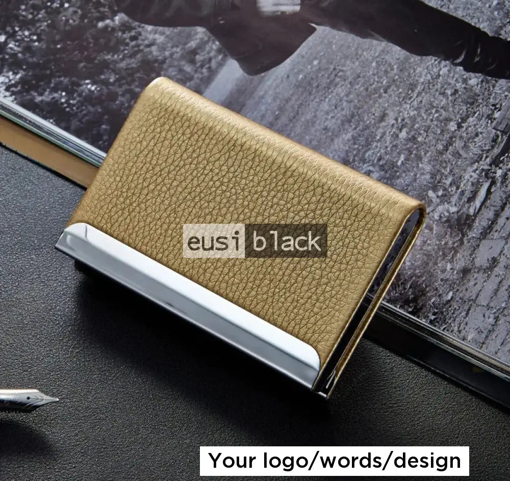 Plate edged business card holder Gold