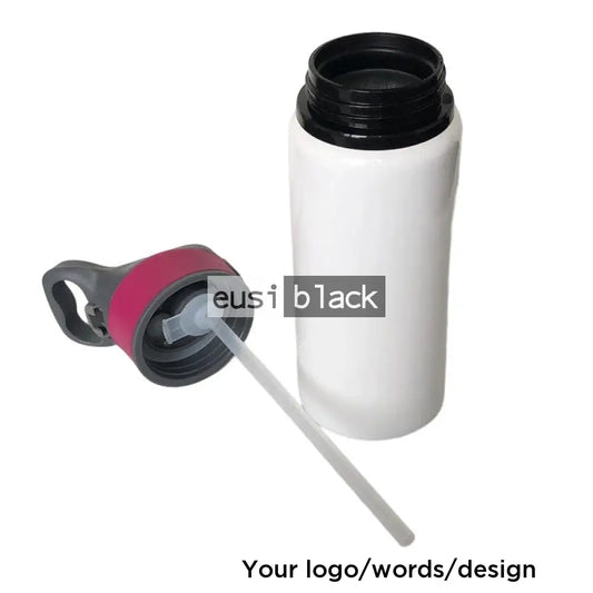 Pop straw aluminium bottle Pink