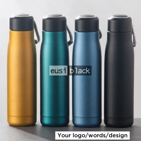 Roped thermal travel bottle