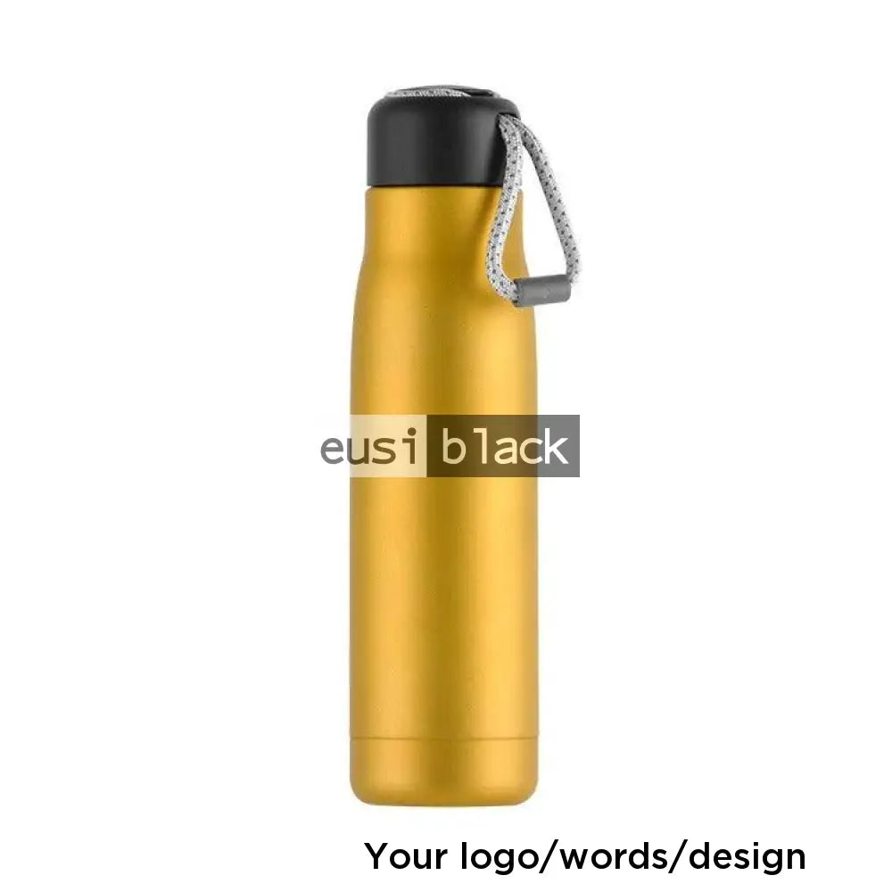 Roped thermal travel bottle Gold