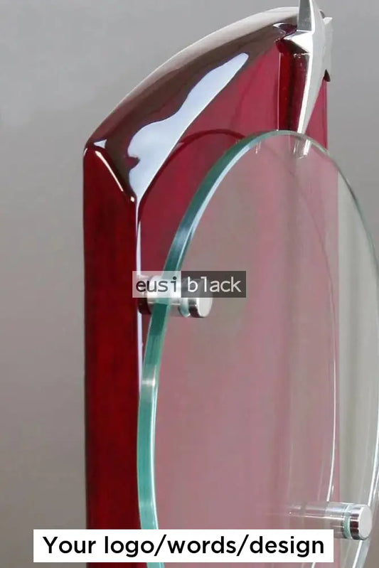 Round Glass On Wood Plaque