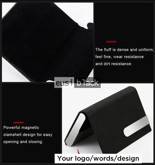 Rounded plate business card holder