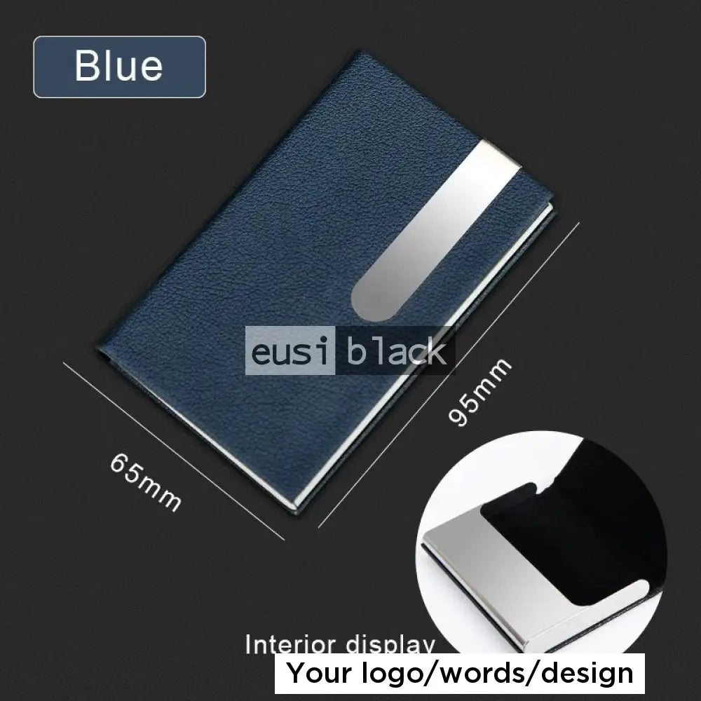 Rounded plate business card holder Blue